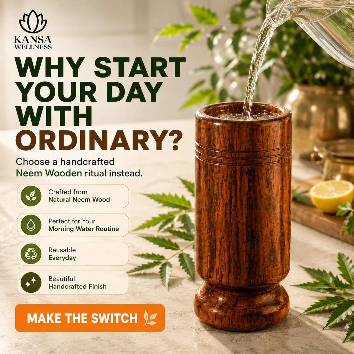 Ayurvedic Neem Wood Detox Glass
